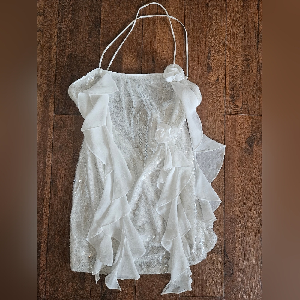 12th Tribe White Sequin Dress
